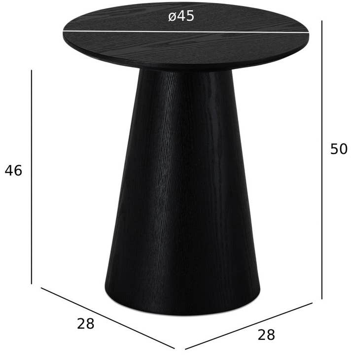 Furnhouse – wholesale Soffbord – Runt Soffbord Tango ø45x50 cm - Svart Ek8