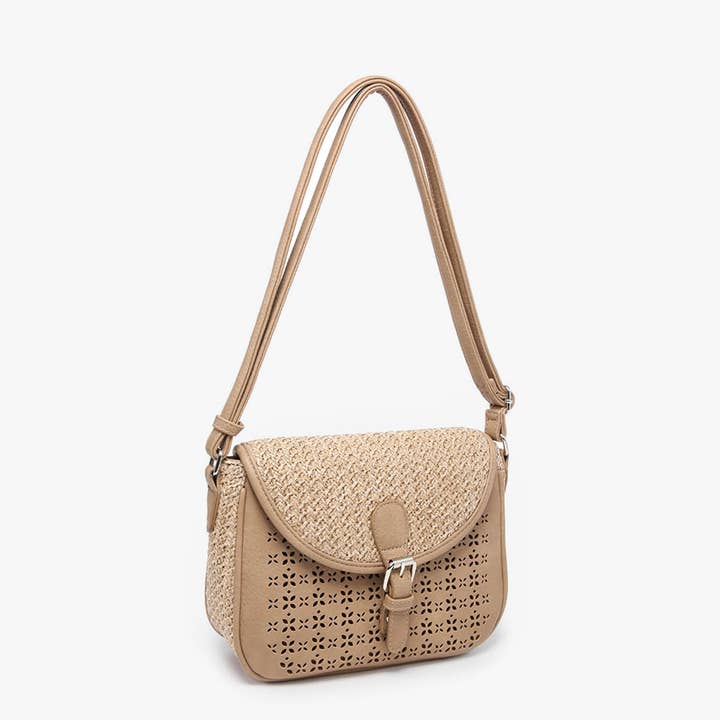 Grey *SALE* M2078 Carolina Woven Lasercut Crossbody for wholesale on Faire
