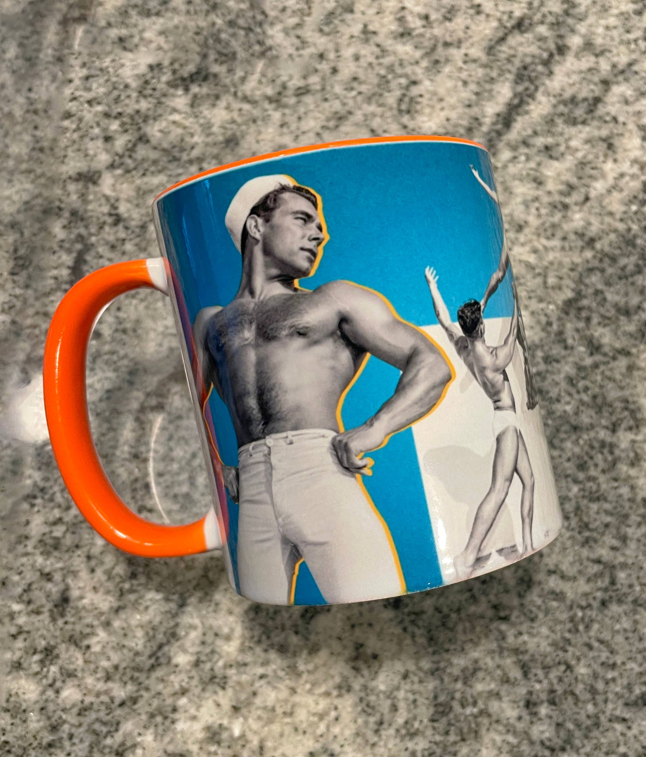 Peachy Kings / Kweer Cards - Wholesale Coffee mug - Mizer Muscle Mug (Gay 1950s Physique Pictorial Bodybuilders)2