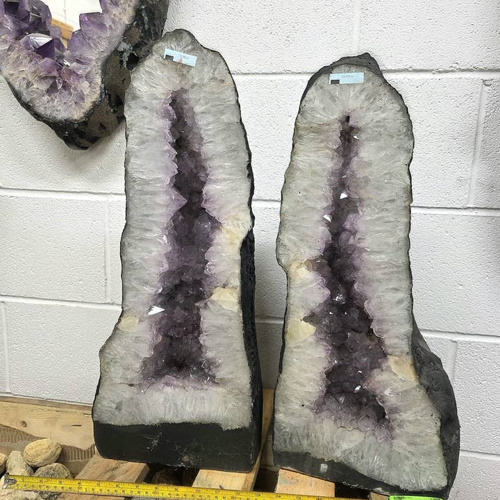 XL Amethyst Crystal Church Pair 68.2kg for wholesale by Distinction Crystals