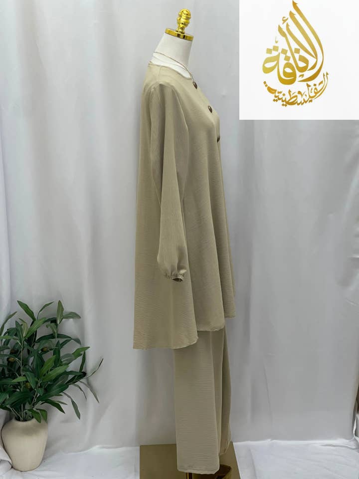 Palestinian Elegance - Wholesale Top & Pant Set (NOT Loungewear) - Women's - Modest Women's Long Tunic & Pant Set - Contemporary & Stylish21