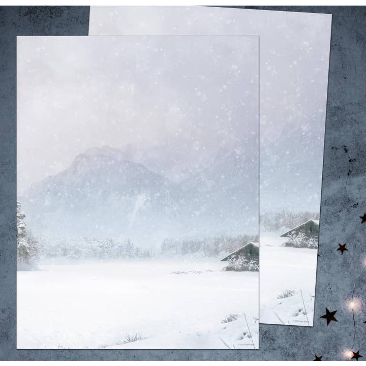 Cosco Industries - Wholesale Stationery/Notecard Set - Great Papers Snowy Mountain Letterhead Snow Day Announcement