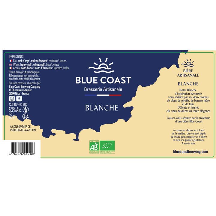 Blue Coast Brewing Company - Wholesale Beer - Craft Beer Keg White-30L -ORGANIC - 5.3%1