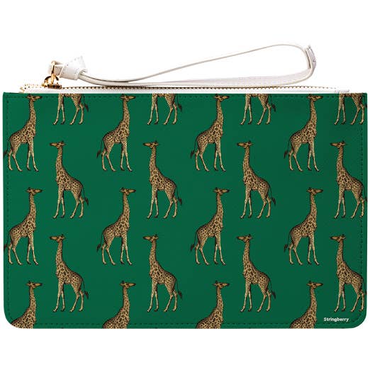 Green Giraffe Clutch Bag for wholesale by Stringberry