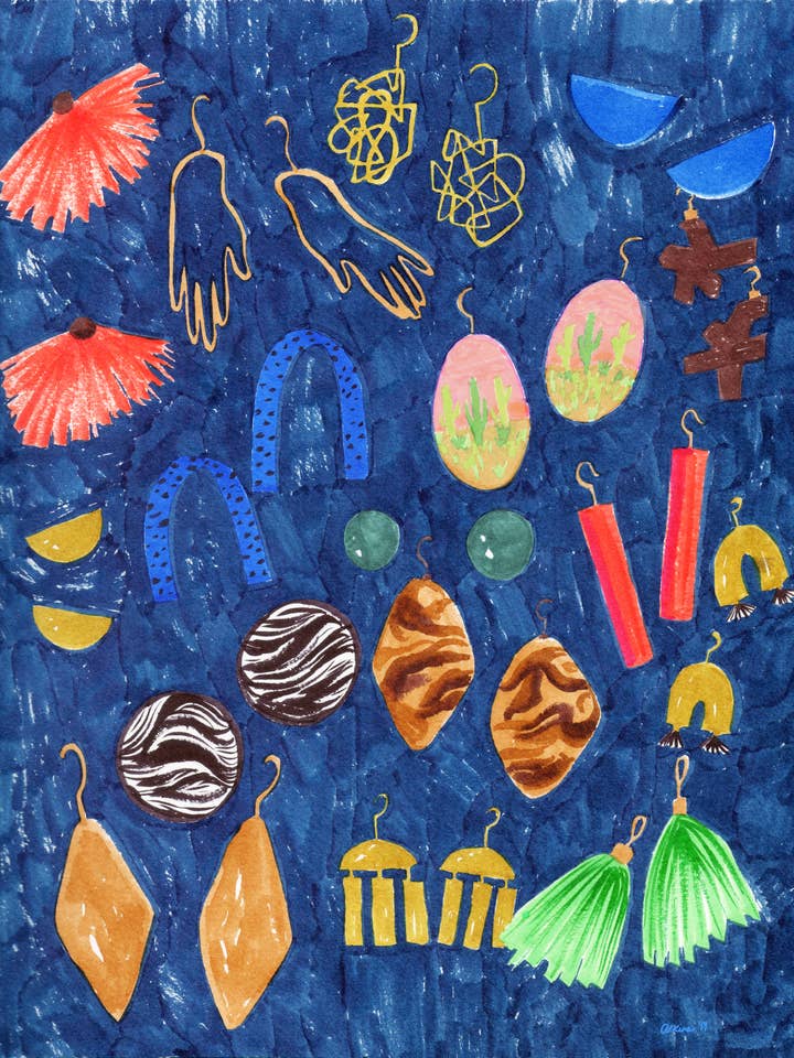 Earring Collection for wholesale by Amanda Laurel Atkins Art + Illustration