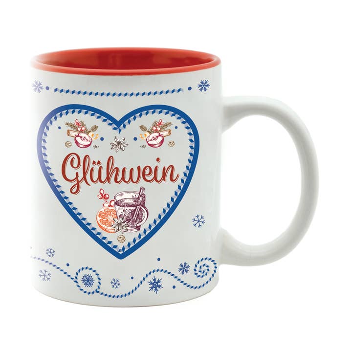 Charming Gluhwein Ceramic Mug German Heart Motif | 12 Ounce for wholesale by European Heritage Gifts