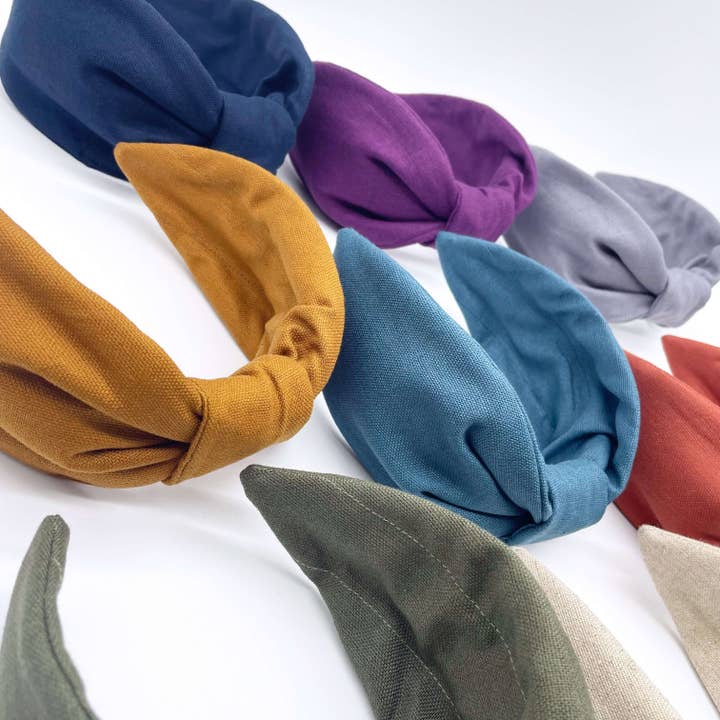 Luxury Linen Flat Knot Headband - 8 COLOURS for wholesale by Dandy Lane