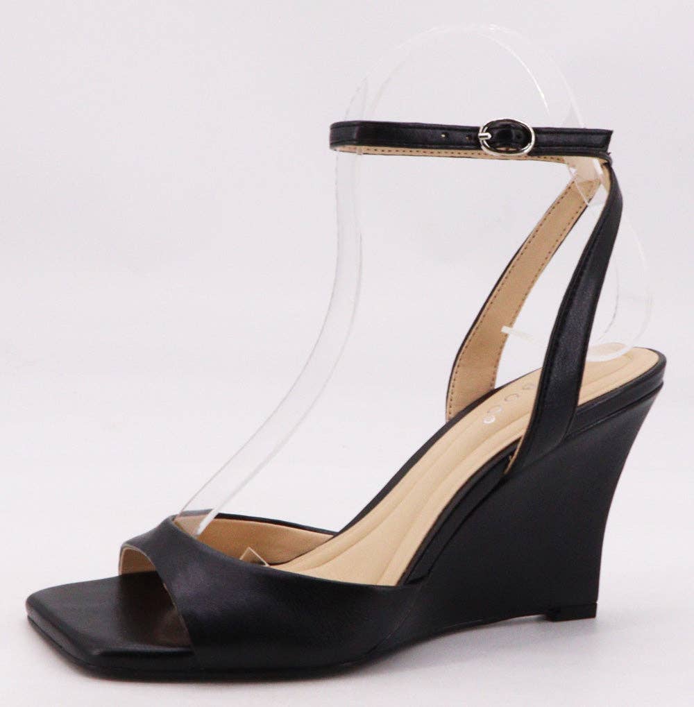 Mars Sky Shoes Wholesale - Wholesale Wedges - Women's - Bamboo AUTHOR-06 Women High Wedges Square Toe Ankle Strap Sandals-12 Pairs Pack-19.35/Pair0