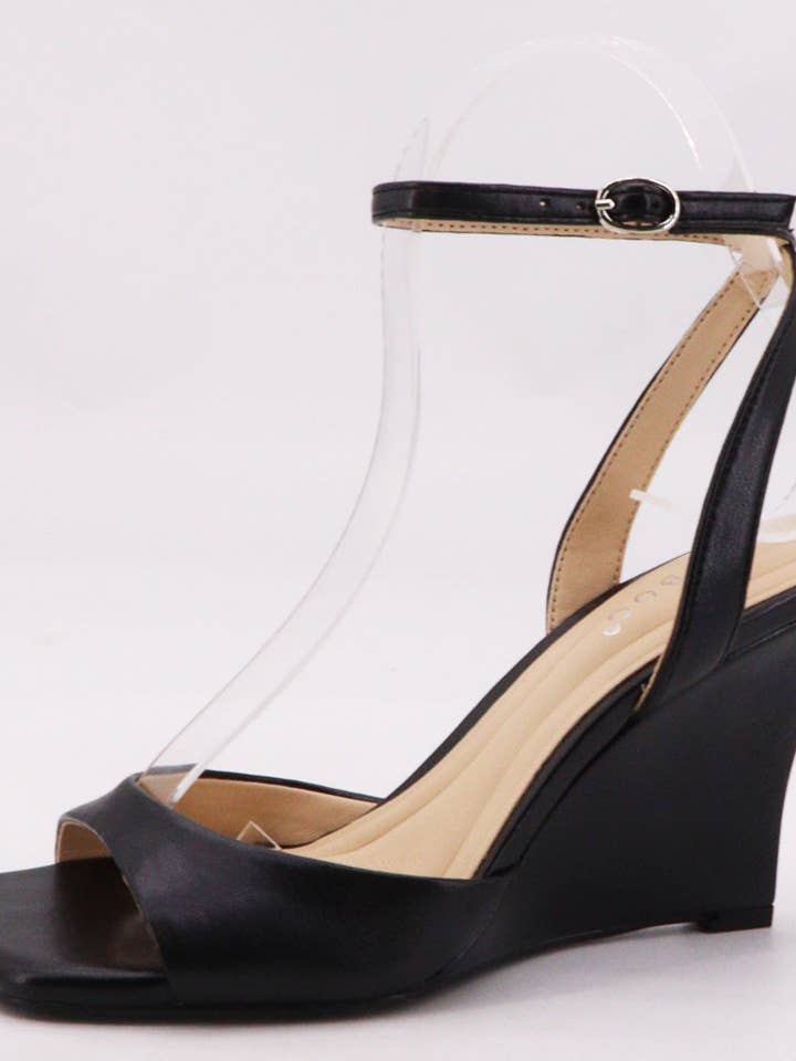 Mars Sky Shoes Wholesale - Wholesale Wedges - Women's - Bamboo AUTHOR-06 Women High Wedges Square Toe Ankle Strap Sandals-12 Pairs Pack-19.35/Pair