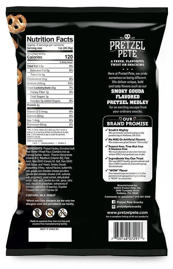 Pretzel Pete - Wholesale Pretzels - Smoky Gouda Pretzel Medley 9.5 oz1