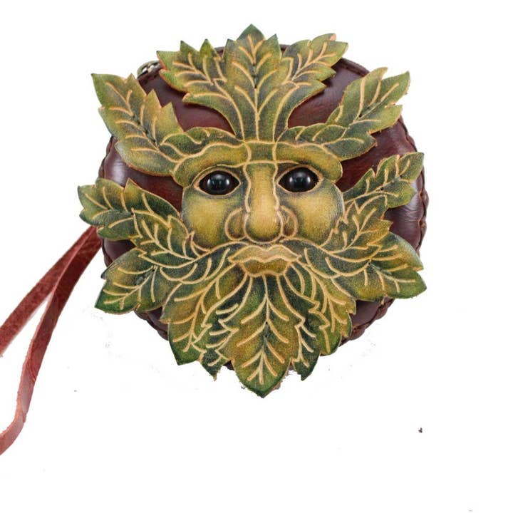 Groene Man Polsband Handgemaakte leren muntenportemonnee portemonnee voor wholesale door Sunflower Handmade leather inc