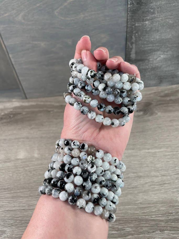 Keystone Crystals - Wholesale Beaded Bracelet - 8mm Round Gemstone Beaded Bracelets – Assorted Crystals Bulk42