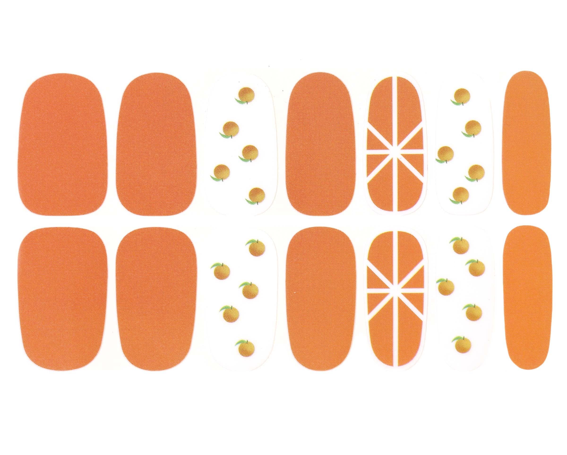 ClebleNails - Wholesale Nail Art/Decal - Cute Orange Fruit Nail Wraps / Tropical Nail Polish Strips / Spring Summer Fruity Nail Stickers / Juicy Beach Vegetable Unique Nail Wraps2