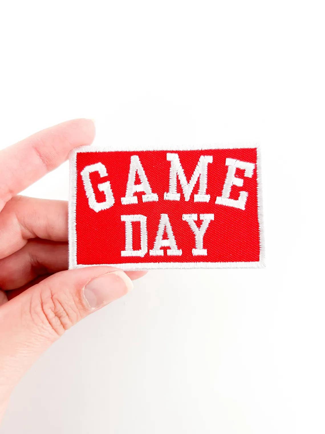 Field Trip Threads - Wholesale Patch - Red Game Day Embroidered Iron-On Patch Football Tailgate