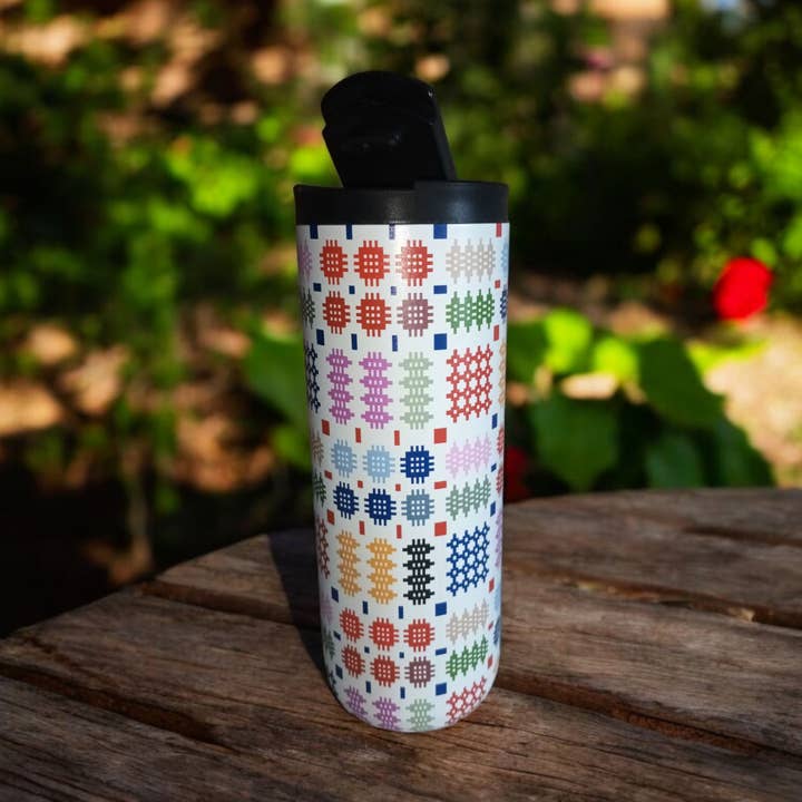 Coffee Tumbler Welsh tapestry Blanket design for wholesale by Moose & Co