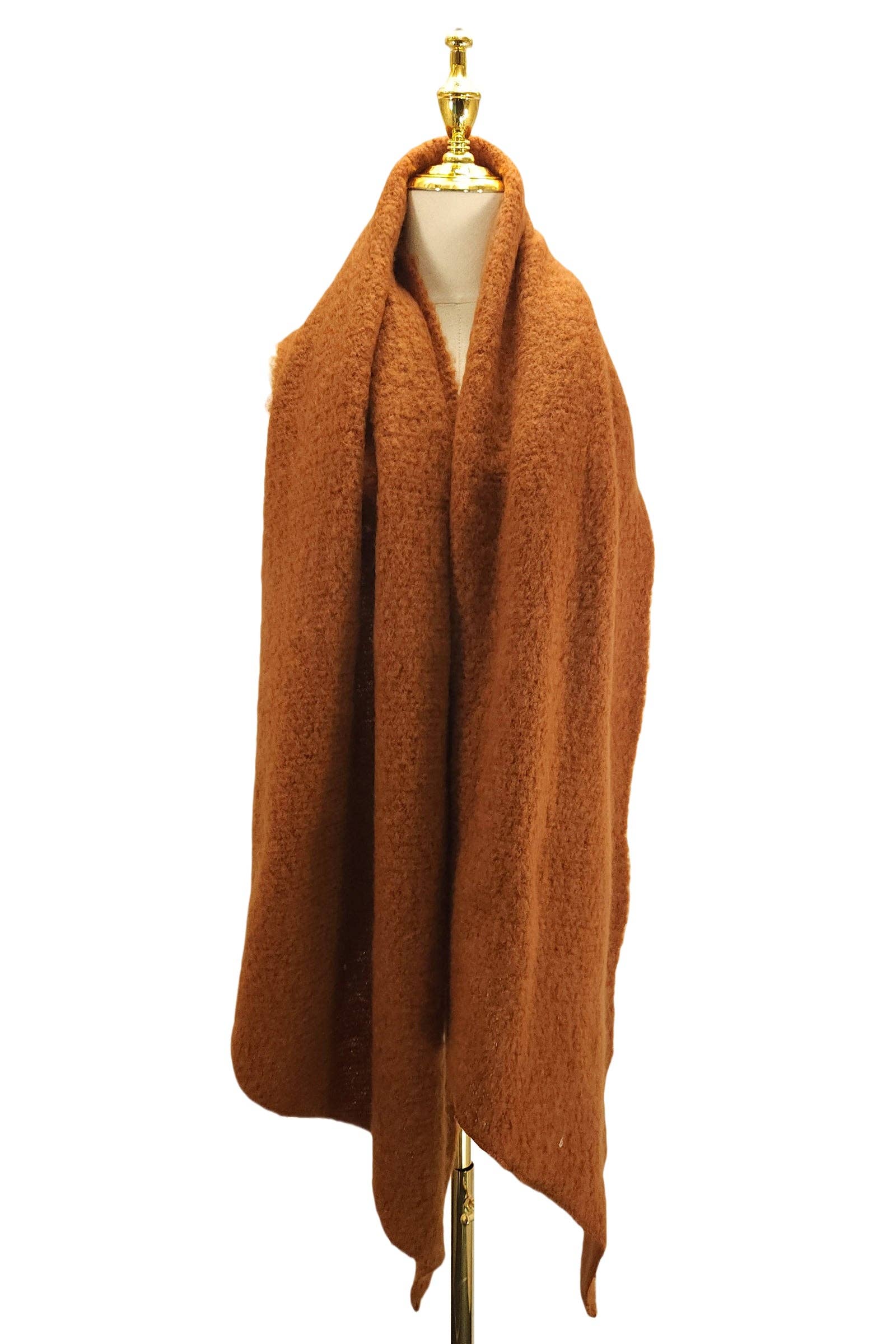 Fashion Scarf World - Wholesale Scarf - Women's - Plain Boucle Diagonal Edge Wool Scarf71