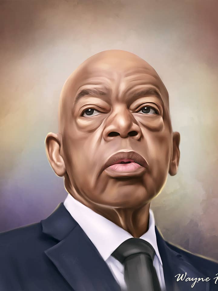 John Lewis - Pittura digitale ad olio per la vendita all'ingrosso da parte di Wayne Flint Digital Portraits