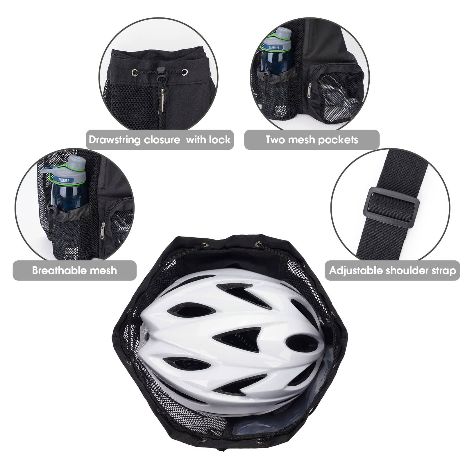 wandf - Wholesale Beach Bag - WANDF Mesh Drawstring Backpack with Wet Pocket Beach Bag44