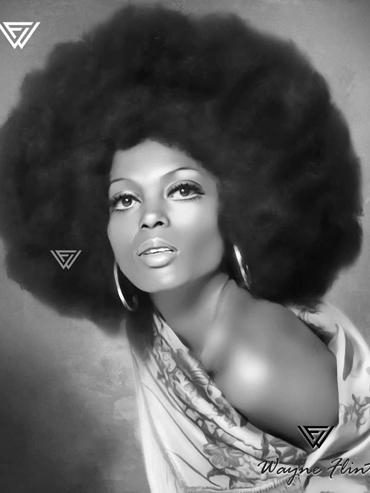 Diana Ross voor wholesale door Wayne Flint Digital Portraits