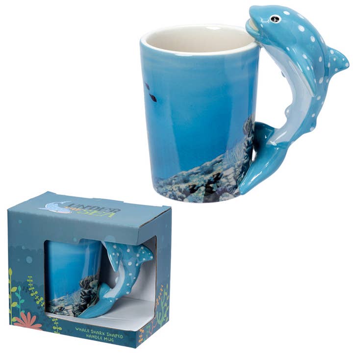 Puckator Ltd - Wholesale Coffee Mug - Whale Shark Ceramic Shaped Handle Mug