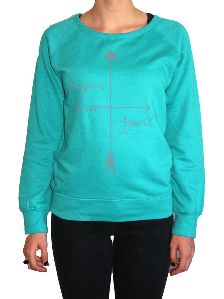 Teal Arrow Lightweight Crew Neck for wholesale by Kompass Apparel