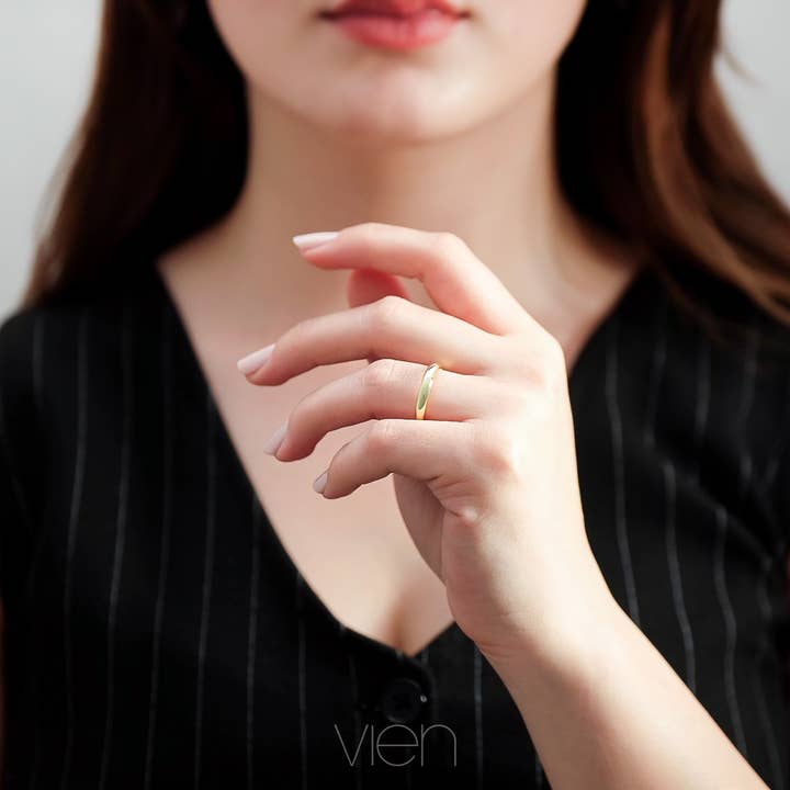 3mm 14k massivt guld kupolbröllopband för wholesale av Discount Jewelry NY