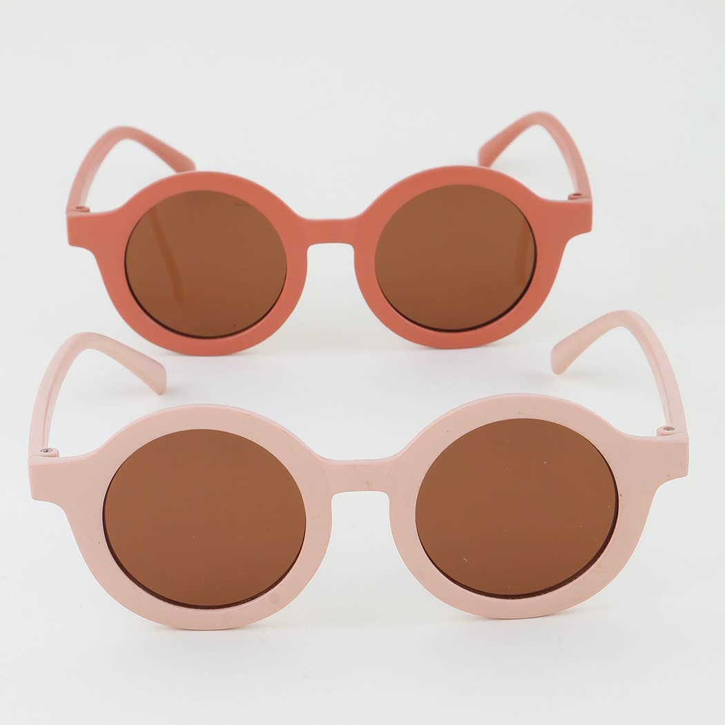 MIX  KIDS Retro Matte Round Sunglasses for wholesale on Faire4