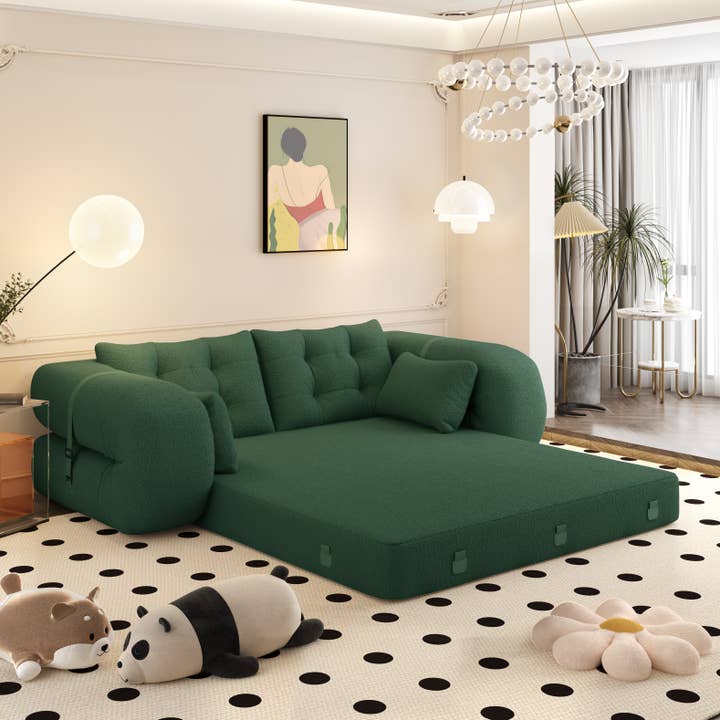 39F Inc. - Wholesale Sofa - 3-in-1 Foldable Teddy Sofa Bed w/Pillows 4 Colors16