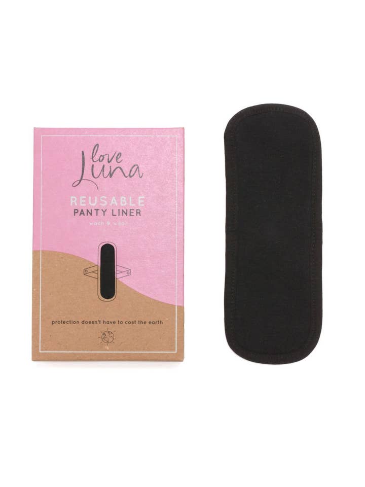 Black Love Luna Reusable Cotton Panty Liner for wholesale on Faire