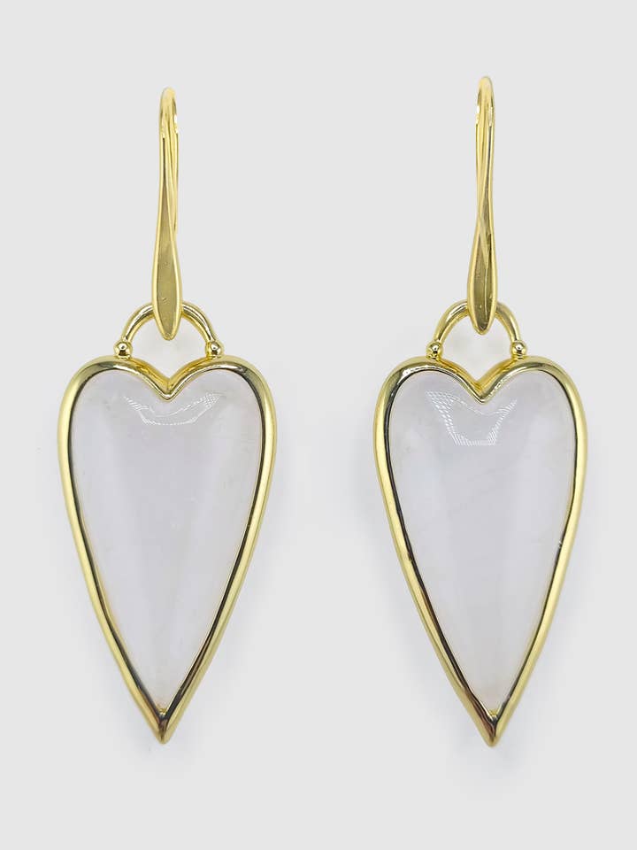 Miz Casa & Co Pendientes Priya Heart Studs Cuarzo Claro para venta al por mayor de Izoa pty ltd