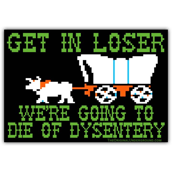 We're Going to Die of Dysentery "Oregon Trail" Car Magnet for wholesale by Shady Front