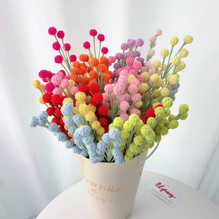 Crochet baie de neige, Fleurs faites à la main pour elle, décoration intérieure pour la vente par Lilyrosy(Duty free)