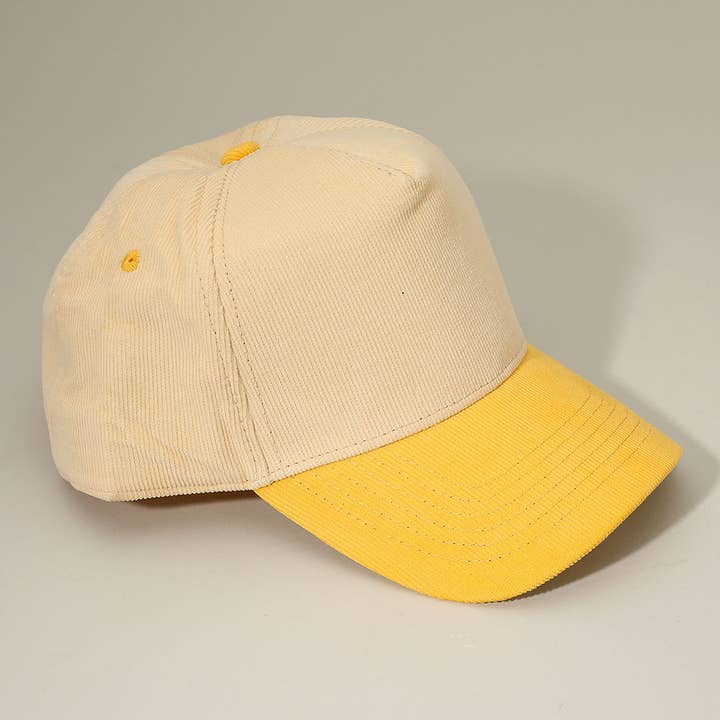 Sensibling Corp. - Wholesale Baseball Cap - Unisex - Two Tone Plain Corduroy Baseball Cap5