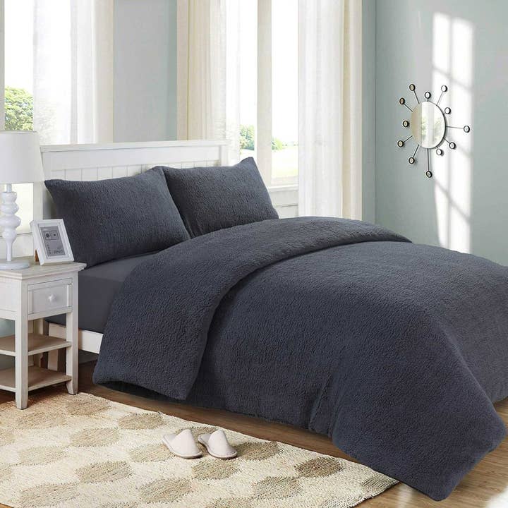 Beach Stone – wholesale Bedding set – Soft Teddy Bear Fleece Duvet cover with Pillowcases2