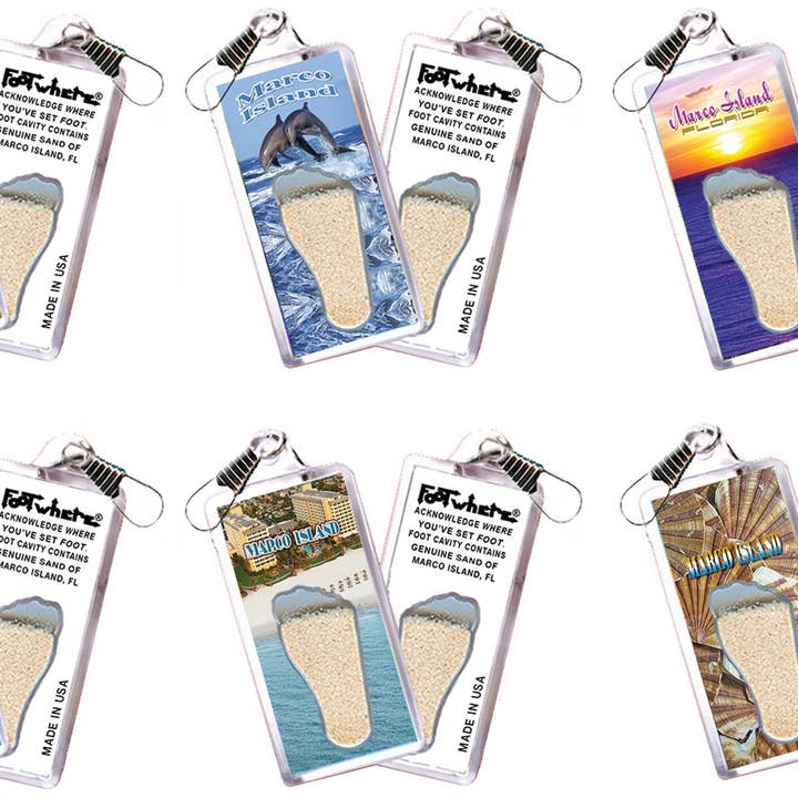Tirette-souvenir FootWhere® de Marco Island. 72 pièces/6 styles assortis. pour la vente par FootWhere- USA Group, Inc.