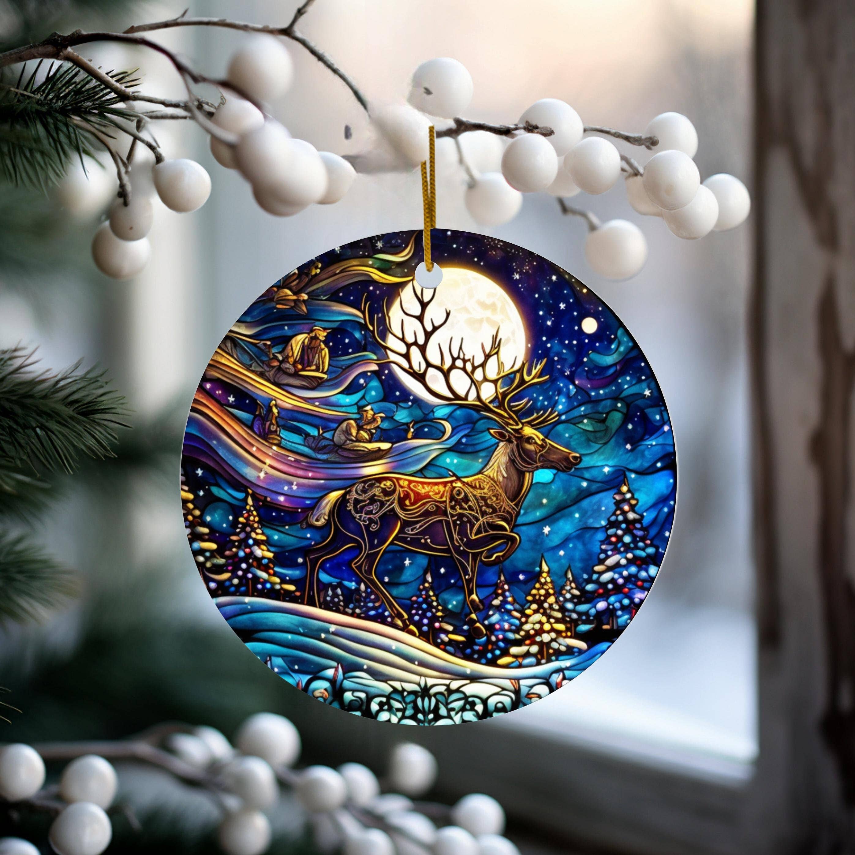 Fernville Creations - Wholesale Ornament - Reindeer Ceramic Ornament for Christmas Tree and Home Decor3