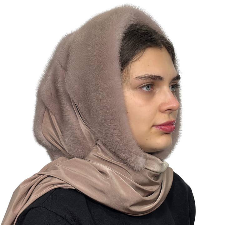 Kvinders pels tørklæde ægte pels hat luksus mink pels sjal for engroshandel hos FurStyleUa
