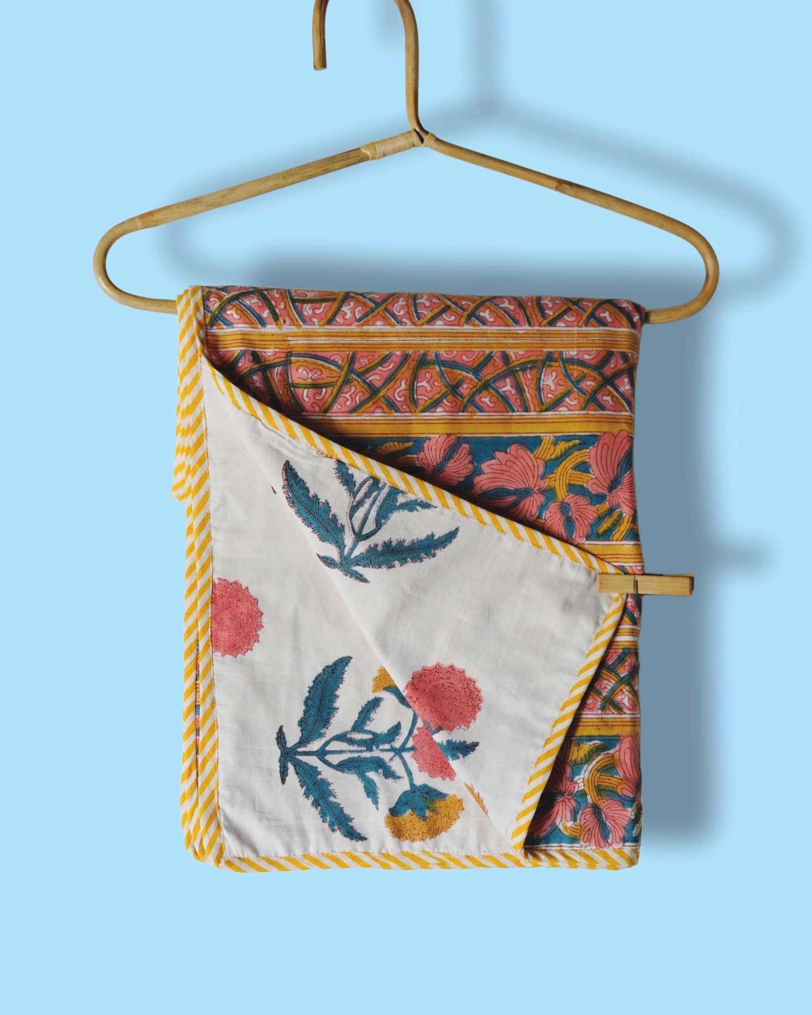 Annahmol - Wholesale Quilt - Kids & Baby - Wood Block Print Reversible Cotton Baby Blanket33