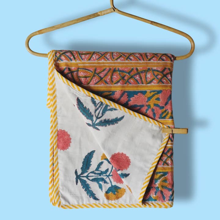 Annahmol - Wholesale Quilt - Kids & Baby - Wood Block Print Reversible Cotton Baby Blanket33