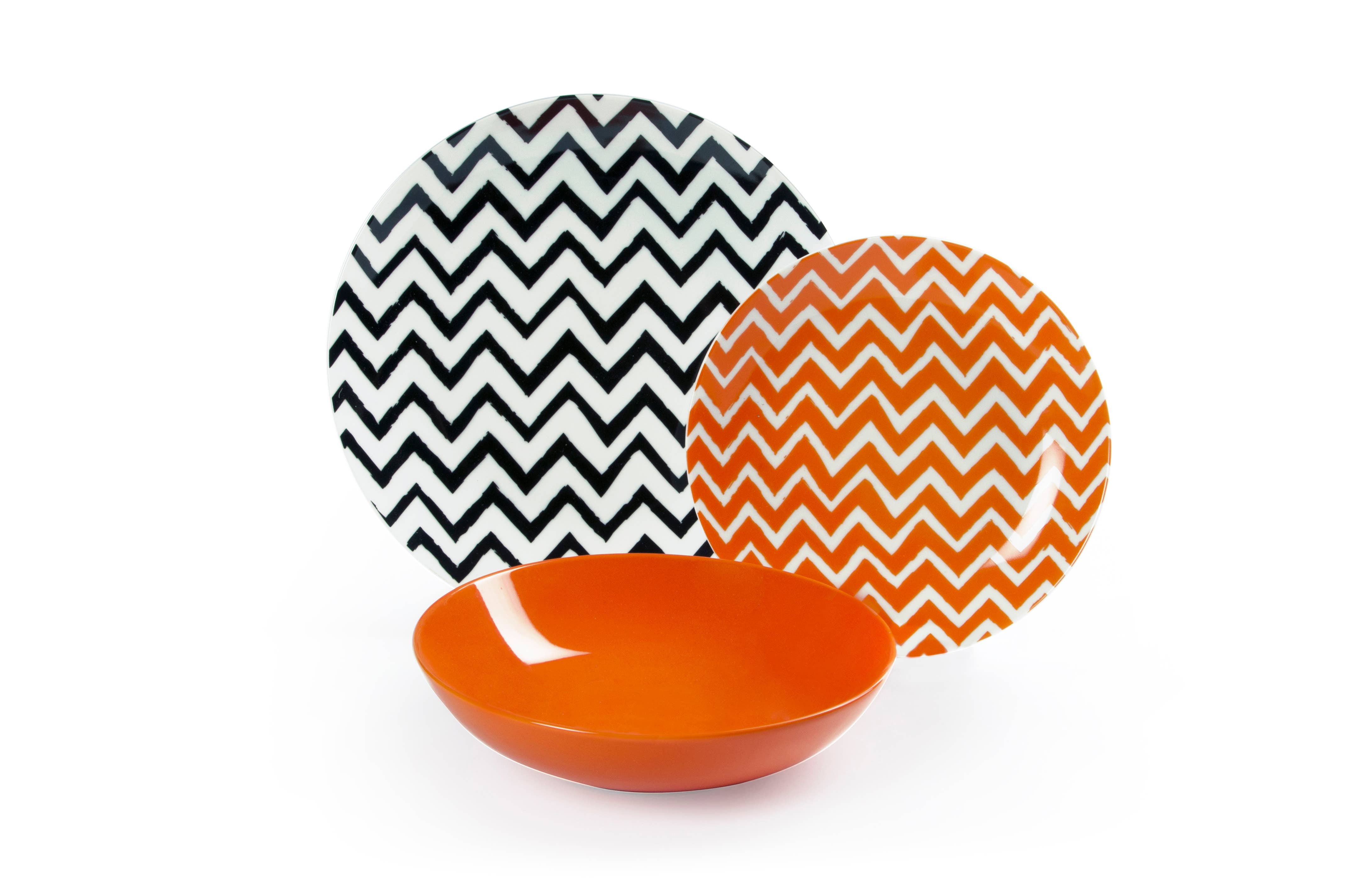 multicolour 18 Crazy Line Dinnerware Set for wholesale on Faire3