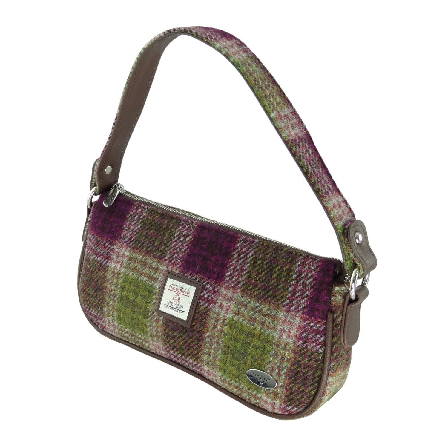 Glen Appin Of Scotland - Vente Sac porté épaule – femme - LB1217 Sac à baguette Harris en tweed « Duchray » à carreaux chinés6
