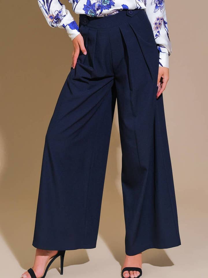 A solid woven pant - IP8628 for wholesale by FLYING TOMATO