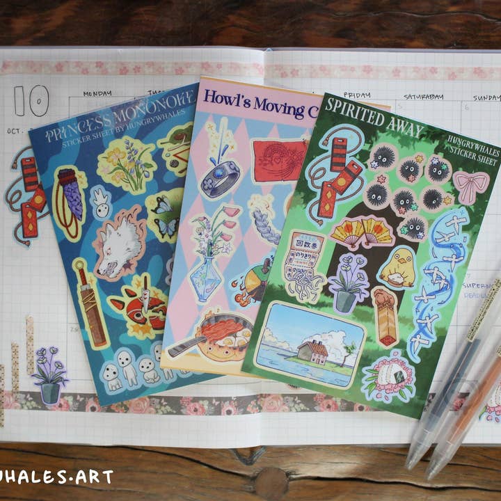 Studio Ghibli Sticker Sheets for wholesale by HungryWhales