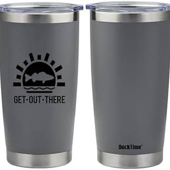 DockTime Fishing Gift for Men – 20oz Stainless Steel Coffee Tumbler with walleye logo, Insulated Fishing Travel Mug, Fishing Birthday gift Dad, Husband, Father's Day Gift Fishermen for wholesale by DockTime