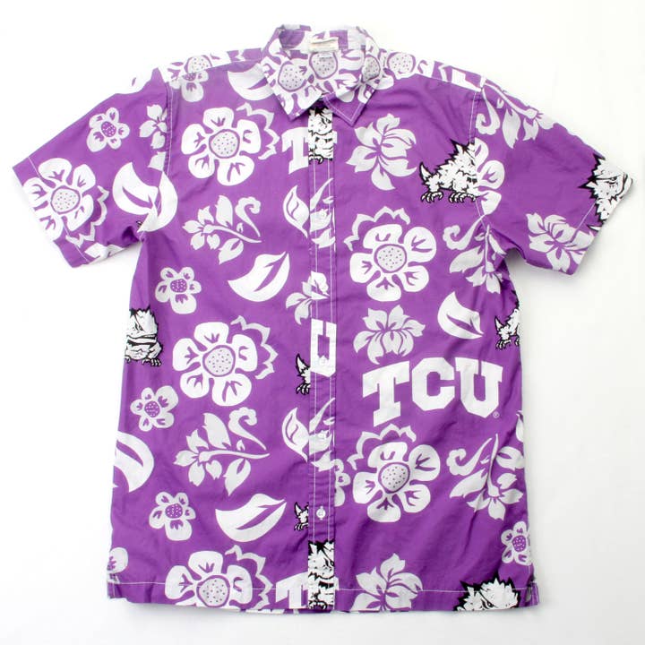 Wes & Willy TCU Horned Frogs Men's Floral Shirt for wholesale by Wes and Willy