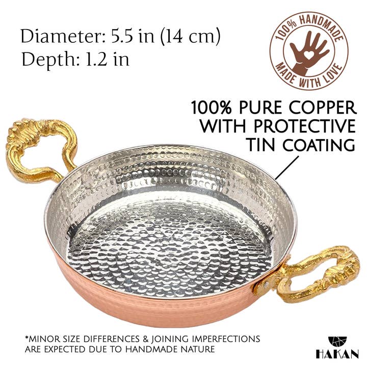 Hakan - Wholesale Pan - Hakan Copper Egg Pan for Cooking, Handmade Small Frying Pan2