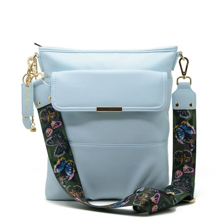 Crossbody Laptop Bag - Sky Blue for wholesale by Pretty Pokets