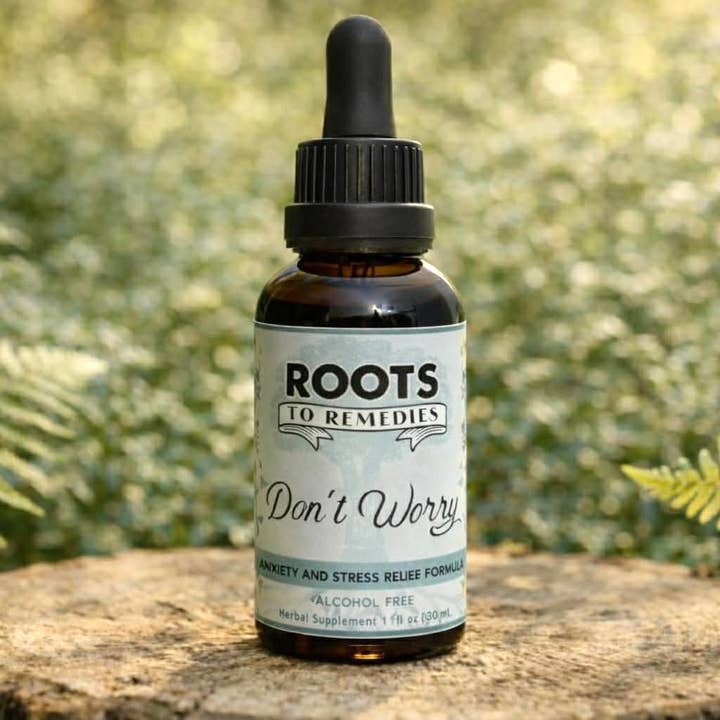 Roots To Remedies - Venta al por mayor Suplementos/vitaminas para beber - 1 oz No se preocupe Alivio extracto de hierbas