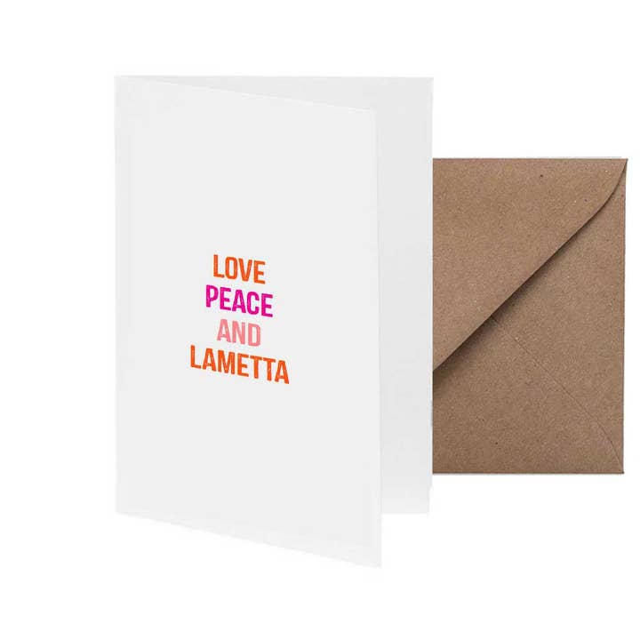 Biglietto di Natale Love, Peace and Tinsel per la vendita all'ingrosso da parte di Fritzante