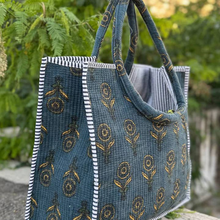 bhavnas boutique - Wholesale Tote Bag - Women's - Artisan Quilted Block Printed Women's Handbags Shopping Bag0